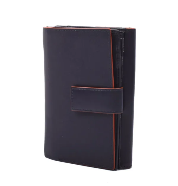 Menzo 7013 Damenbörse saison3 navy-orange / Nappaleder-Damen Damenbörsen