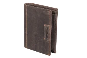 Menzo 8012 Herrenbörse darkbraun / Büffelleder-Herren Herrenbörsen