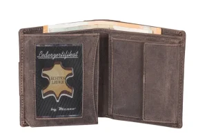 Menzo 8012 Herrenbörse darkbraun / Büffelleder-Herren Herrenbörsen