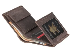 Menzo 8012 Herrenbörse darkbraun / Büffelleder-Herren Herrenbörsen