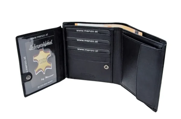 Menzo 7018 Herrenbörse schwarz / Nappaleder-Herren Herrenbörsen