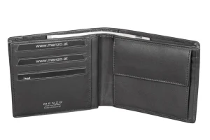 Menzo 7042 Herrenbörse schwarz / Nappaleder-Herren Herrenbörsen