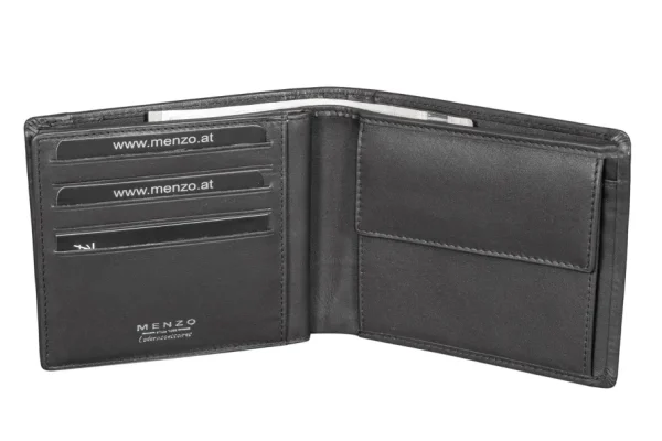 Menzo 7042 Herrenbörse schwarz / Nappaleder-Herren Herrenbörsen