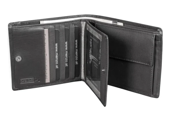 Menzo 7042 Herrenbörse schwarz / Nappaleder-Herren Herrenbörsen