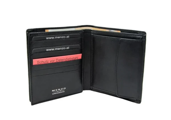 Menzo 7018 Herrenbörse schwarz / Nappaleder-Herren Herrenbörsen