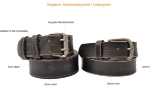 Menzo 3050 Profikellnergürtel (Breite 5cm) Büffelleder / deltabraun- Gürtel | Ledergürtel