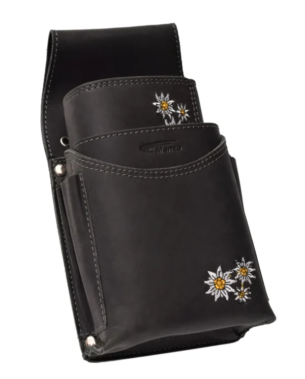 Menzo 937 Profikellnerset Büffelleder Doppelnaht/Edelweiss schwarz- Profi-kellnersets