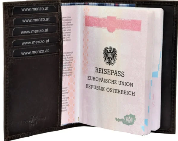 Menzo 936 Reisepassetui Büffelleder/marone- Etuis + Kleinbörsen