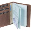 Menzo 8036 Reisepassetui deltabraun / Büffelleder- Etuis + Kleinbörsen