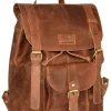 Menzo MB36 - 14 Zoll Rucksack Büffelleder/deltabraun- Rucksäcke