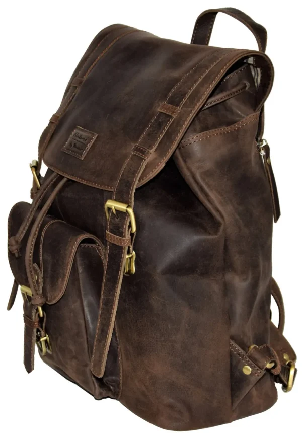Menzo MB36 - 14 Zoll Rucksack Büffelleder/marone- Rucksäcke