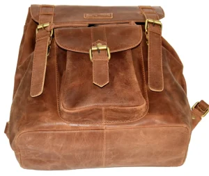 Menzo MB36 - 14 Zoll Rucksack Büffelleder/deltabraun- Rucksäcke