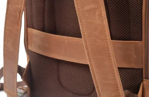 Menzo MB80 - Rucksack Büffelleder/deltabraun für 15,6 Zoll Laptop- Rucksäcke