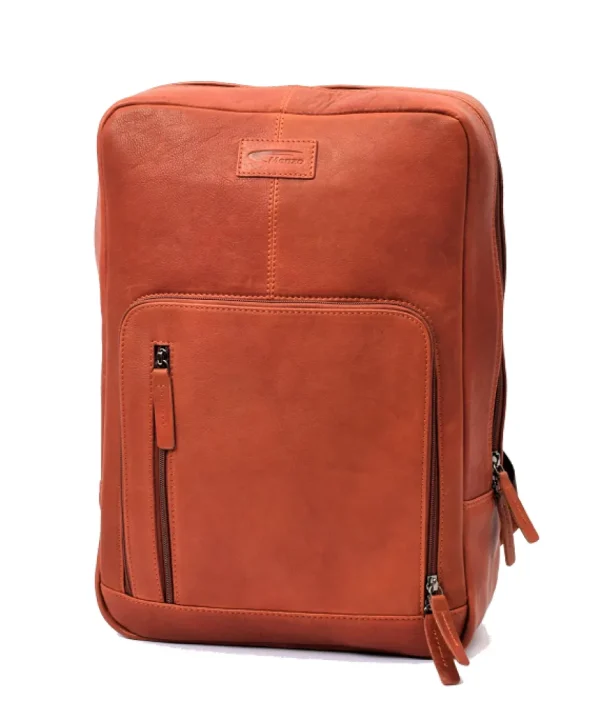 Menzo MB82 - Rucksack Rindsleder washed/cognac für 14" Laptop- Rucksäcke