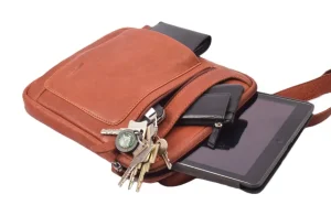 Menzo MB 84 Umhängetasche Rindsleder-cognac- Umhängetaschen - Shopper