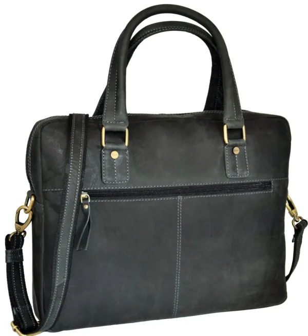 Menzo MB12 -14 Zoll Laptoptasche Büffelleder/schwarz- Laptoptaschen