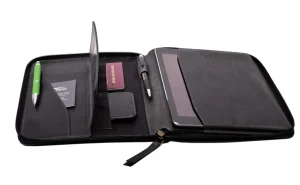 Menzo MB46 Dokumenten & Tabletmappe A5 Büffelleder/schwarz- Schreibmappen A5 | Schreibmappen A4