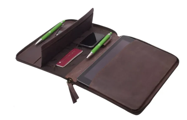 Menzo MB46 Dokumenten & Tabletmappe A5 Büffelleder/marone- Schreibmappen A5 | Schreibmappen A4