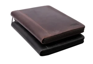 Menzo MB46 Dokumenten & Tabletmappe A5 Büffelleder/schwarz- Schreibmappen A5 | Schreibmappen A4