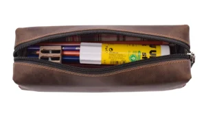 Menzo MB29 Federpenal Büffelleder/marone- Stifteetuis