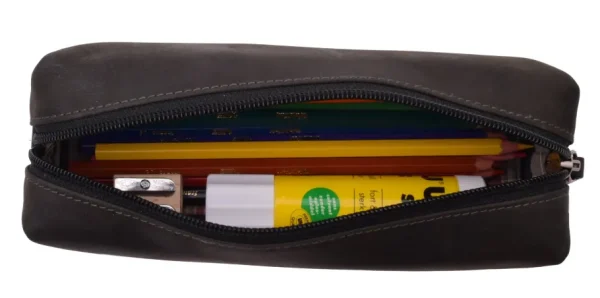 Menzo MB29 Federpenal Büffelleder/schwarz- Stifteetuis