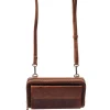 Menzo MB105 Handy- Lederbörsentasche Büffelleder/cognac- Umhängetaschen - Shopper