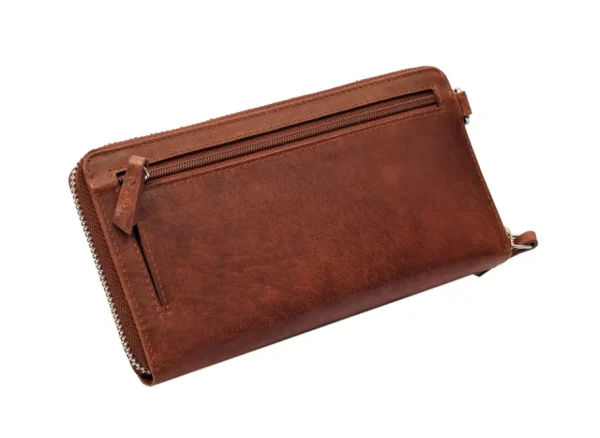 Menzo MB106 Handy-Lederbörsentasche Büffelleder/cognac- Umhängetaschen - Shopper