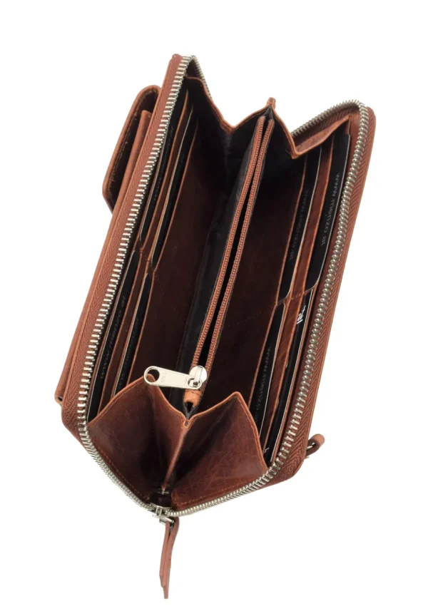 Menzo MB106 Handy-Lederbörsentasche Büffelleder/cognac- Umhängetaschen - Shopper
