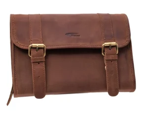 Menzo MB52 Kulturtasche Büffelleder/deltabraun- Kulturbeutel