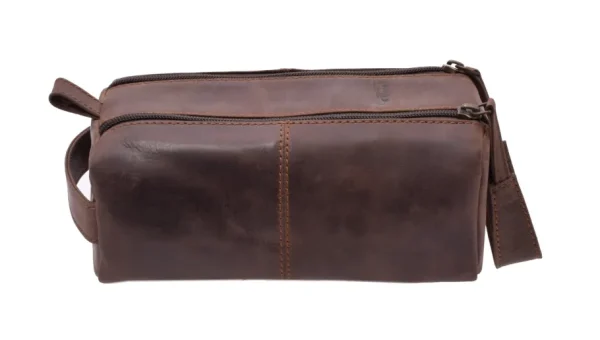 Menzo MB51 Kulturtasche Büffelleder/marone- Kulturbeutel