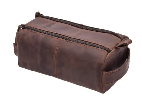 Menzo MB51 Kulturtasche Büffelleder/marone- Kulturbeutel
