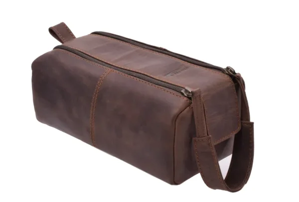 Menzo MB51 Kulturtasche Büffelleder/marone- Kulturbeutel