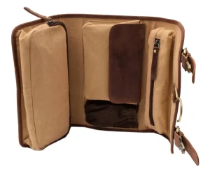 Menzo MB52 Kulturtasche Büffelleder/deltabraun- Kulturbeutel