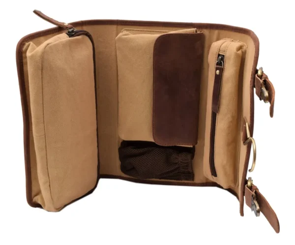 Menzo MB52 Kulturtasche Büffelleder/deltabraun- Kulturbeutel