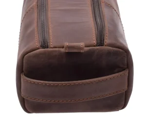 Menzo MB51 Kulturtasche Büffelleder/marone- Kulturbeutel