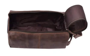 Menzo MB51 Kulturtasche Büffelleder/marone- Kulturbeutel