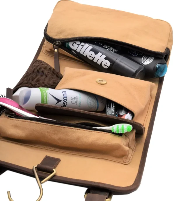 Menzo MB52 Kulturtasche Büffelleder/marone- Kulturbeutel