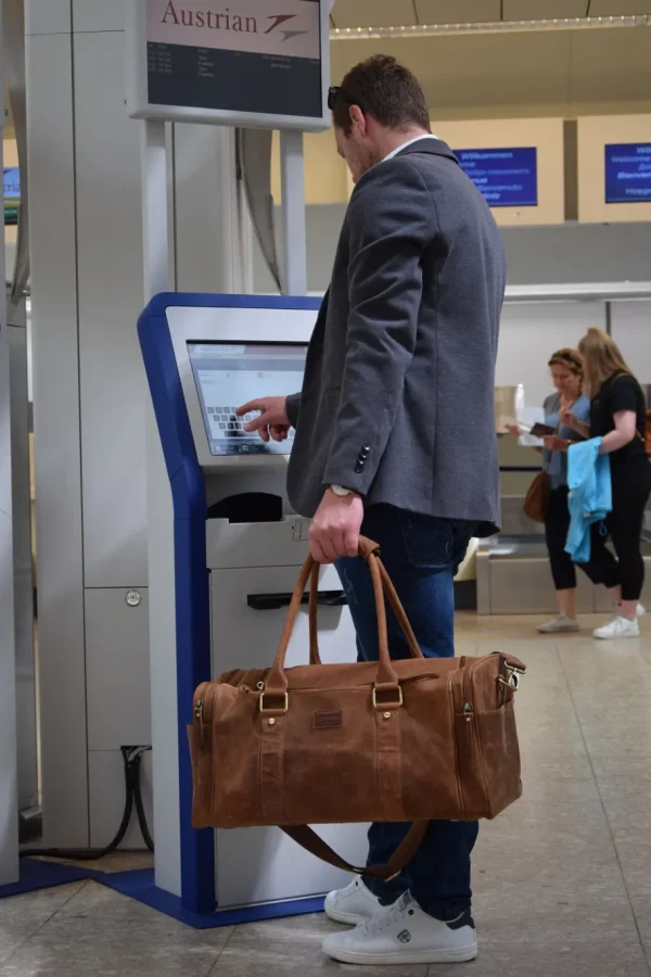 Menzo MB35 Reisetasche Büffelleder/deltabraun- Reisetaschen