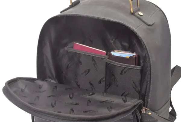 Menzo MB59 Rucksack Büffelleder/schwarz- Rucksäcke