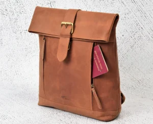 Menzo MB63 Rucksack Büffelleder/deltabraun- Rucksäcke