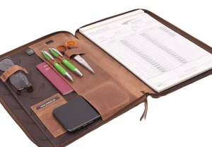 Menzo MB47 Schreibmappe A4 Büffelleder/deltabraun- Schreibmappen A4