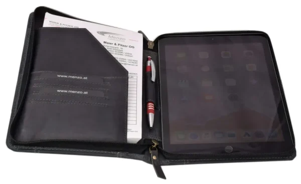 Menzo MB57 Schreibmappe A5 Büffelleder/schwarz- Schreibmappen A5 | Schreibmappen A4
