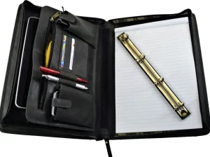 Menzo MB24 Schreibmappe A4 Büffelleder/schwarz- Schreibmappen A4