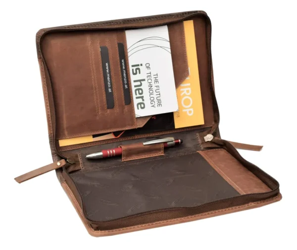 Menzo MB57 Schreibmappe A5 Büffelleder/2-farbig braun- Schreibmappen A5 | Schreibmappen A4