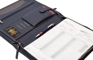 Menzo MB102 Schreibmappe A4 Nappaleder/navy- Schreibmappen A4