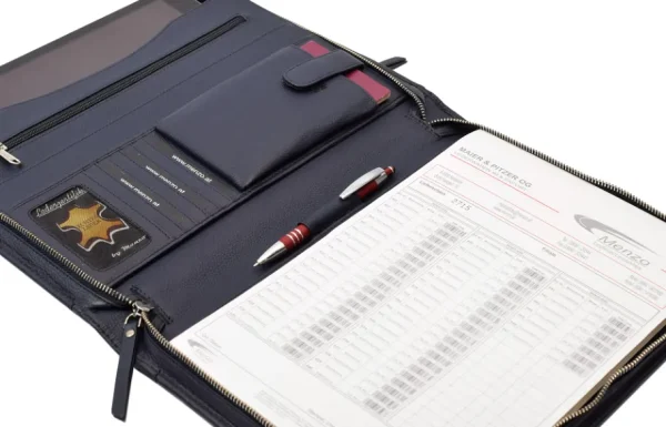 Menzo MB102 Schreibmappe A4 Nappaleder/navy- Schreibmappen A4