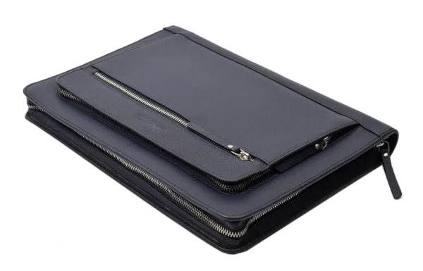 Menzo MB102 Schreibmappe A4 Nappaleder/navy- Schreibmappen A4