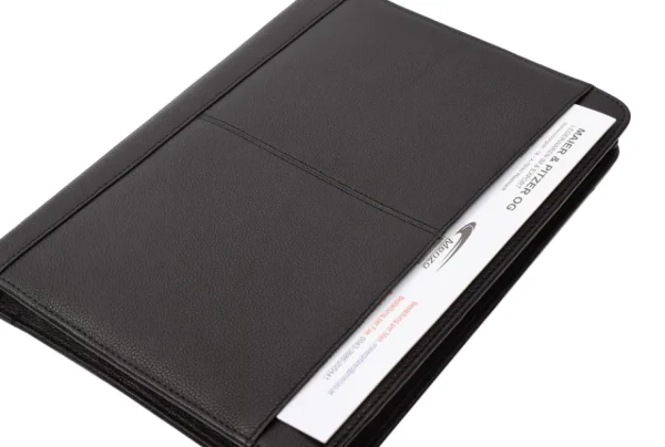 Menzo MB102 Schreibmappe A4 Nappaleder/schwarz- Schreibmappen A4