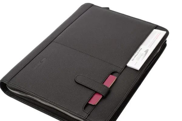 Menzo MB101 Schreibmappe A4 Nappaleder/schwarz- Schreibmappen A4