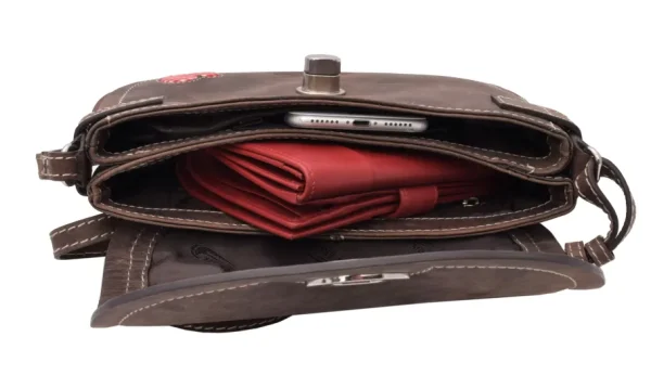 Menzo MB201 Trachtentasche Büffelleder/marone- Umhängetaschen - Shopper
